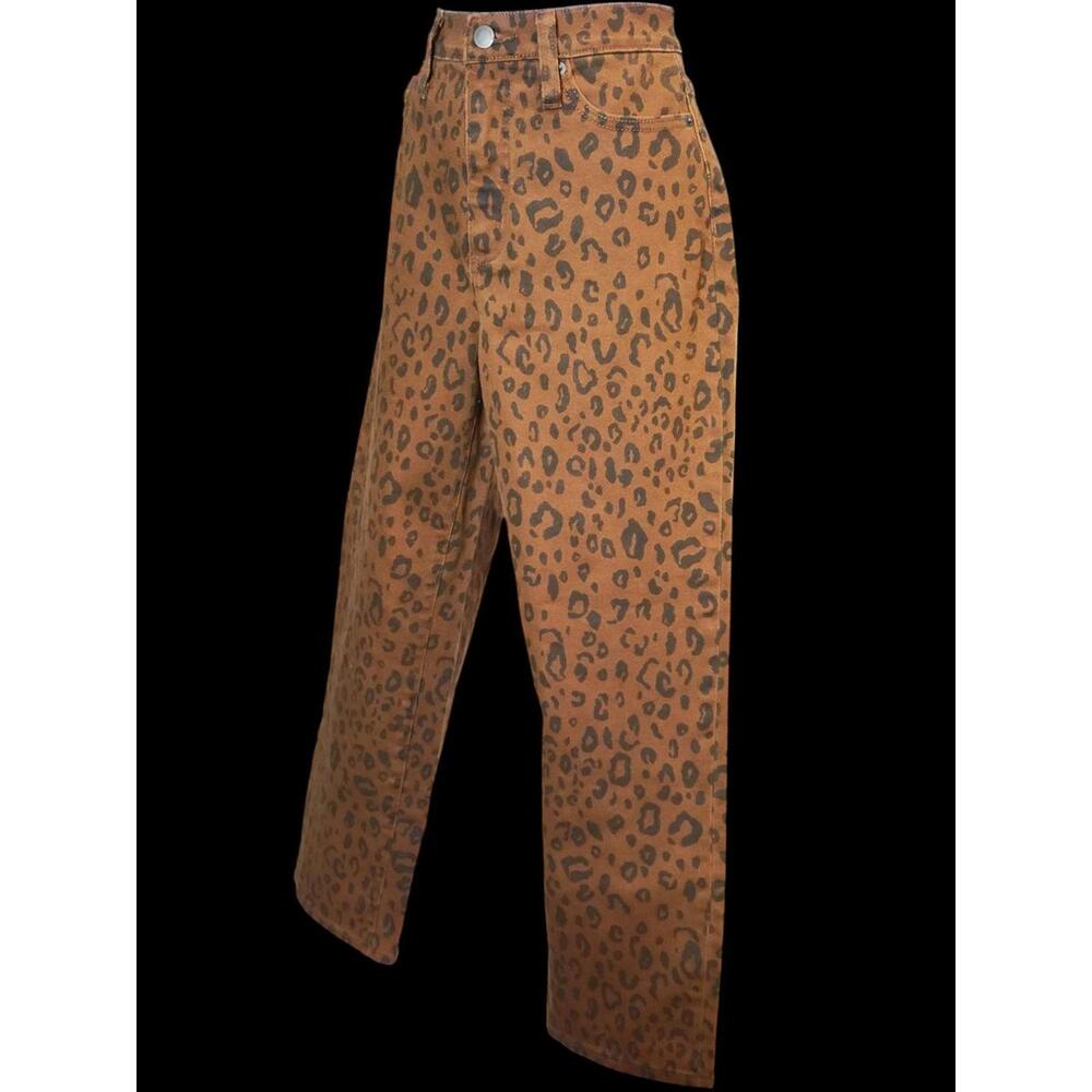 Universal Thread Brown Leopard Print Wide-Leg Jea… - image 5